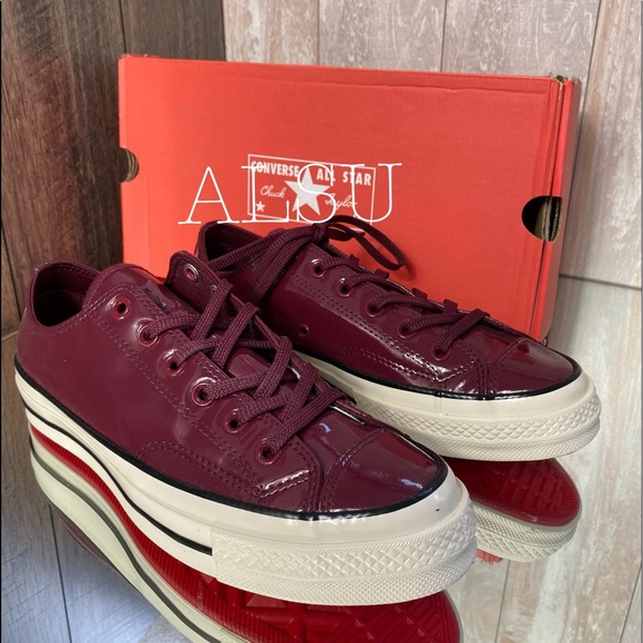 Chuck 70 OX Patent Dark Burgundy W AUTHENTIC - Picture 2 of 7